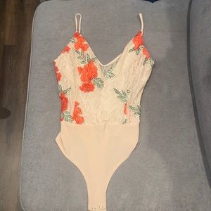 Lace floral bodysuit